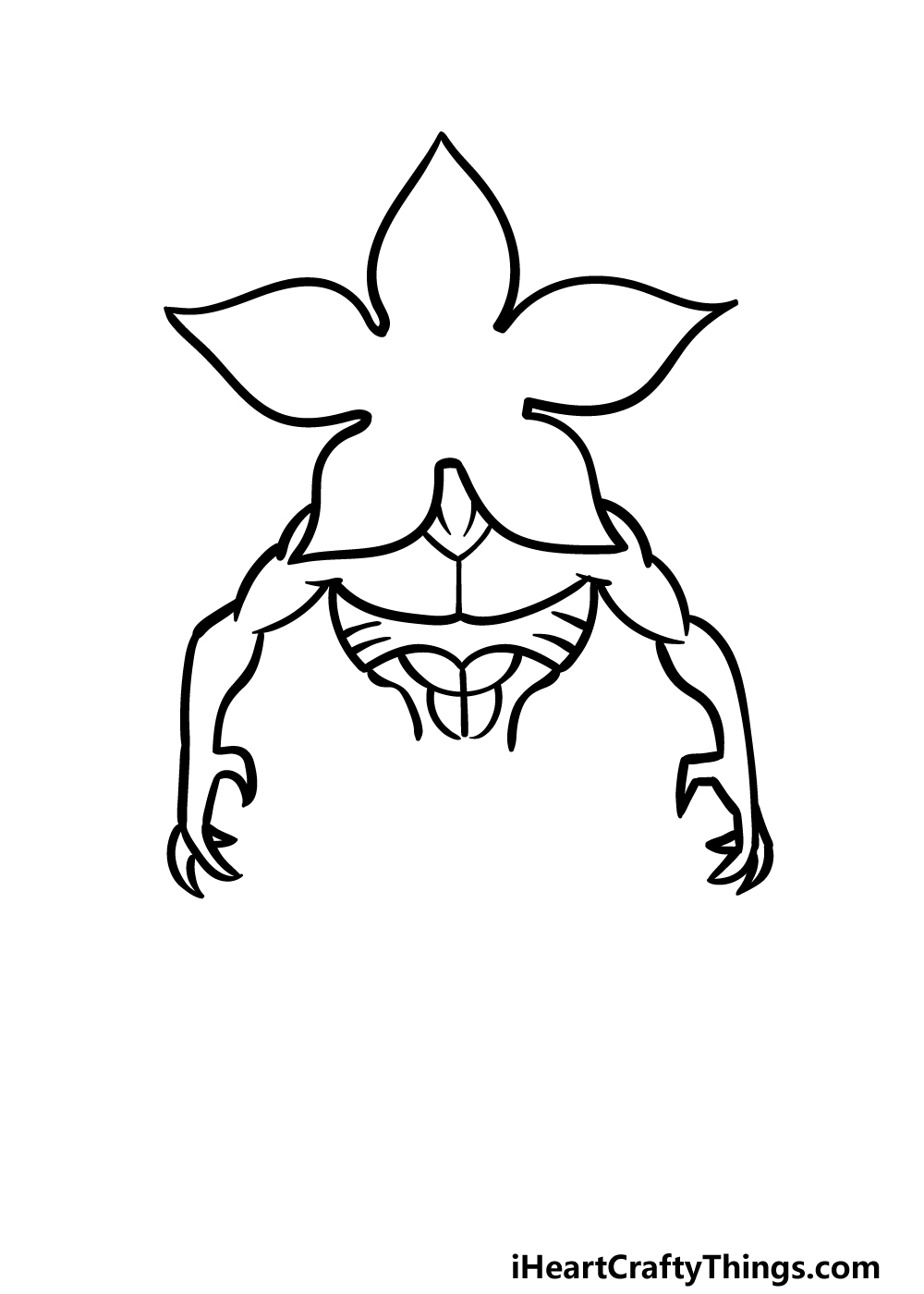 how to draw a Demogorgon step 3
