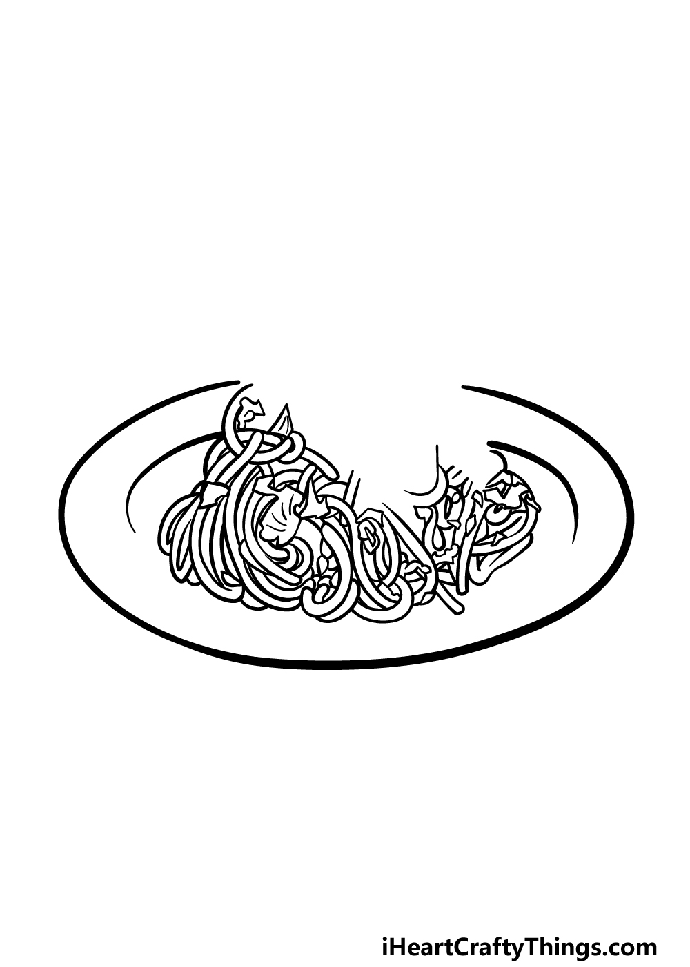 how to draw Spaghetti step 3