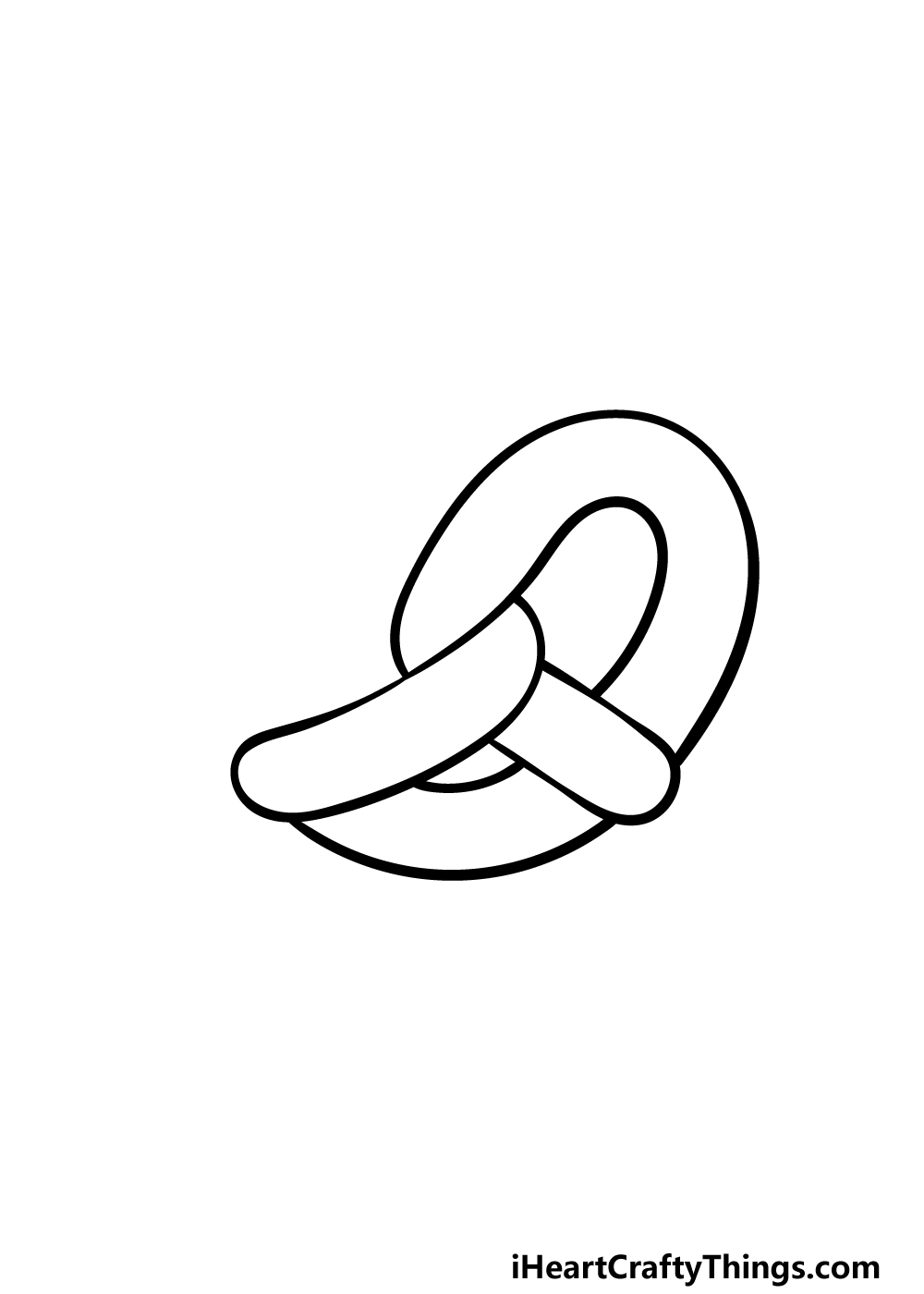 how to draw a Pretzel step 3