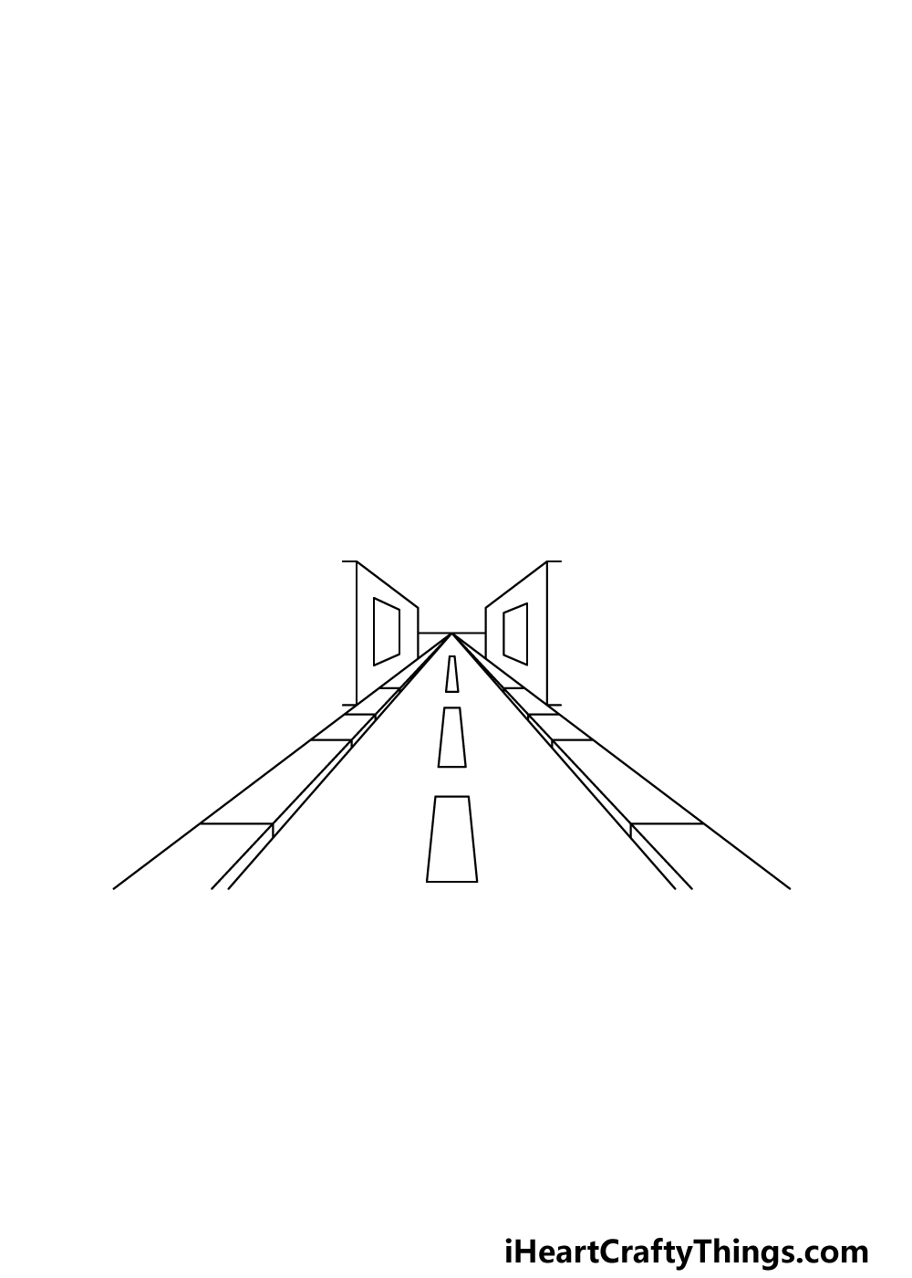how to draw a One-Point Perspective step 3