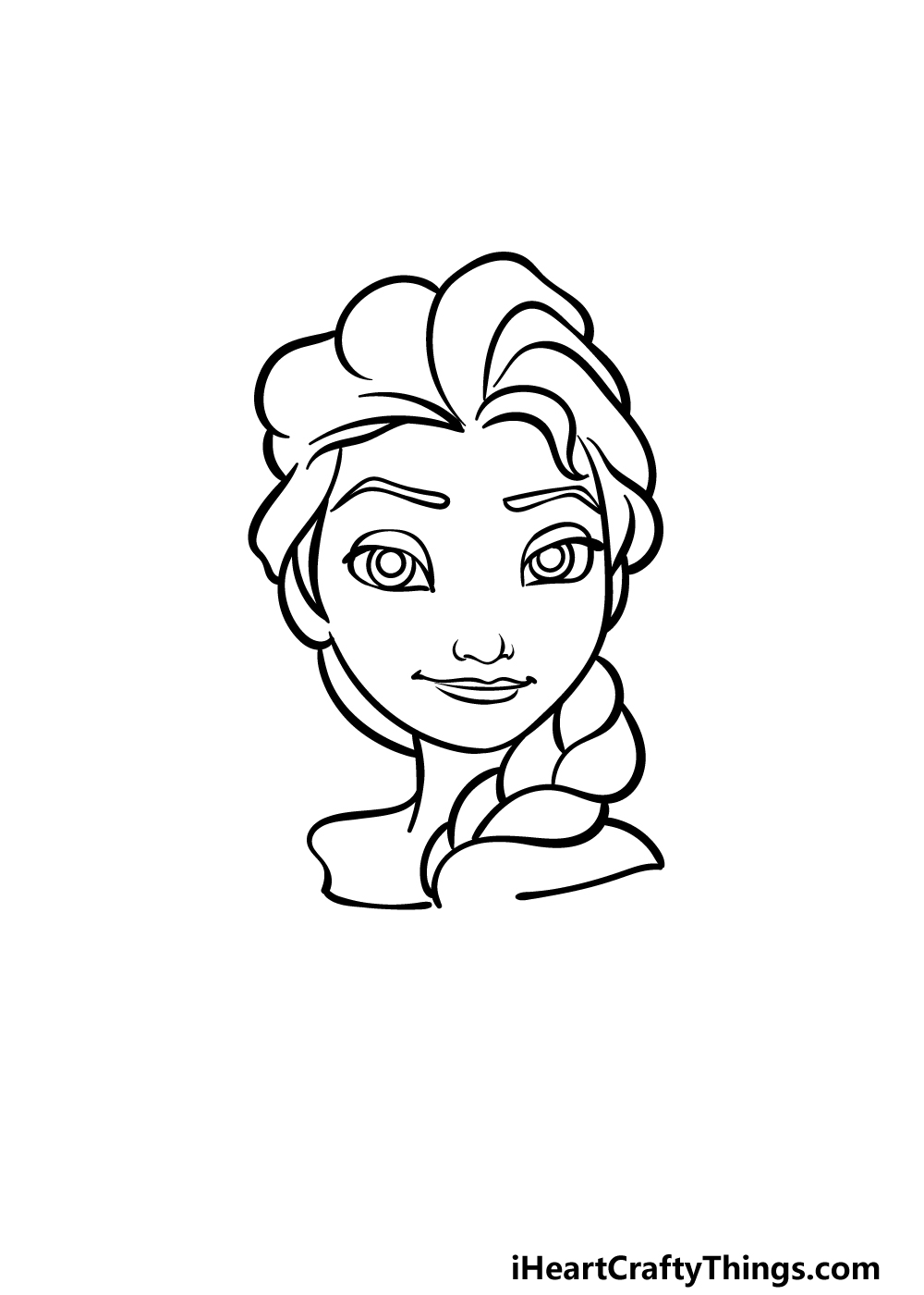 how to draw Elsa step 3