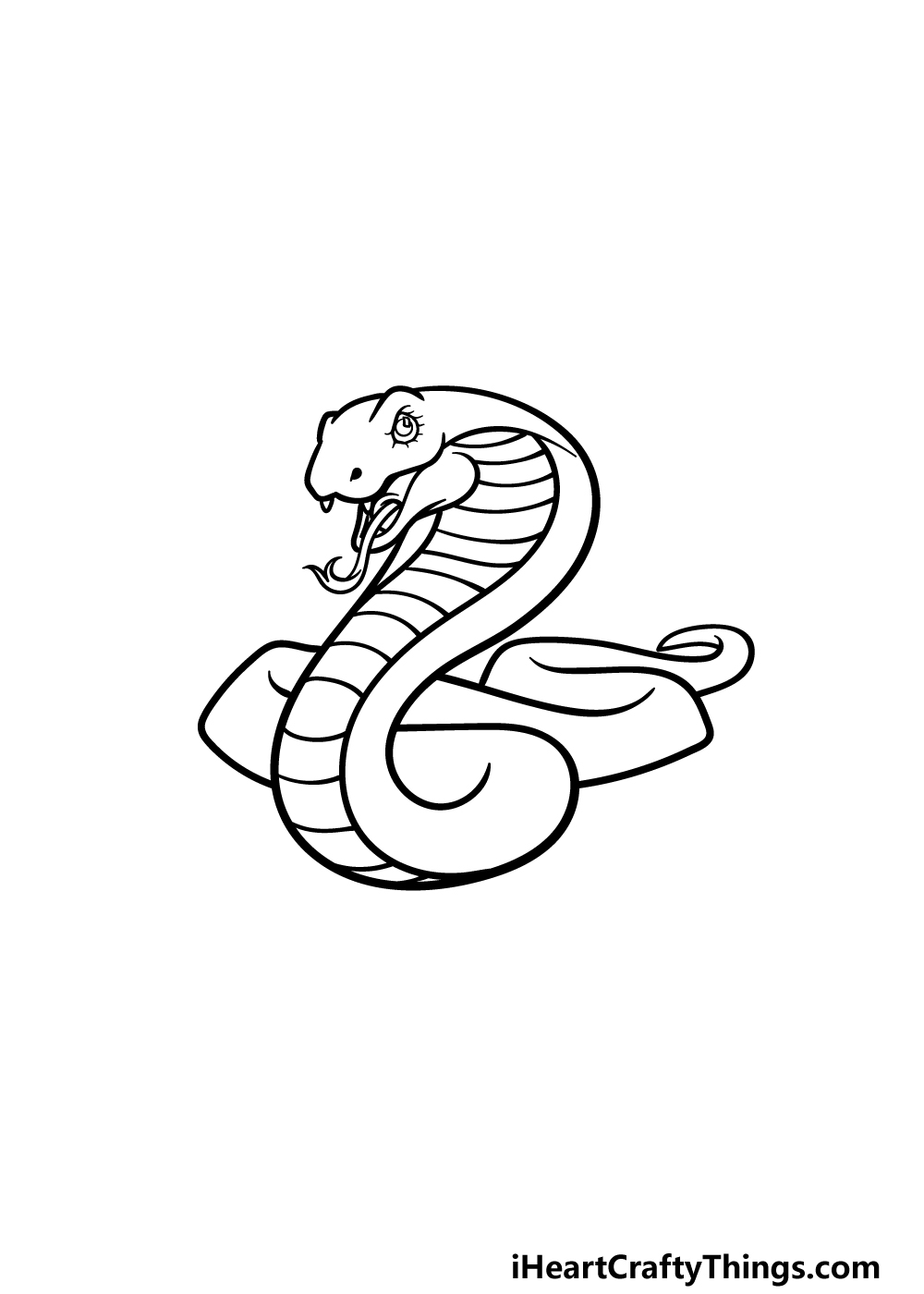 how to draw a King Cobra step 4