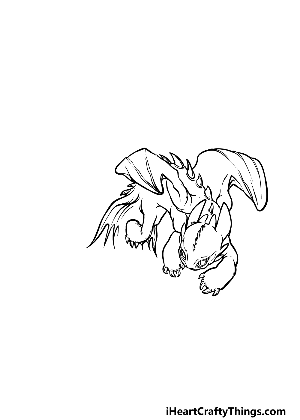 how to draw Toothless step 4
