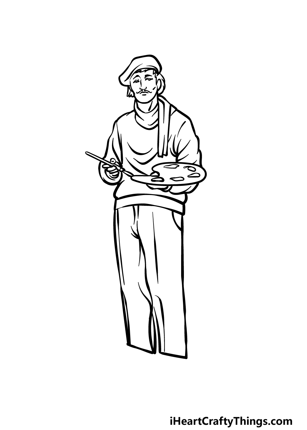 how to draw an Artist step 4