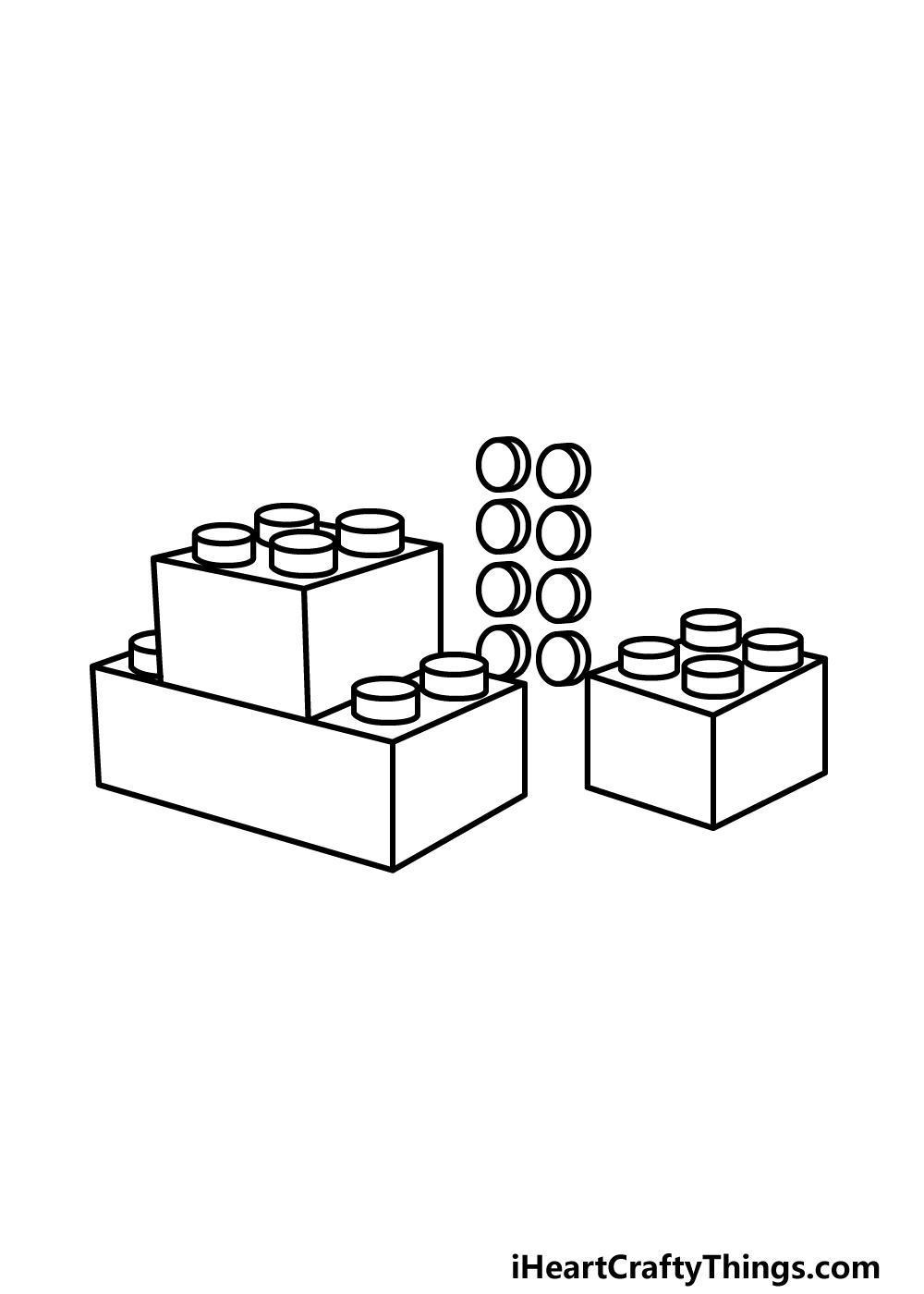 how to draw Lego step 4