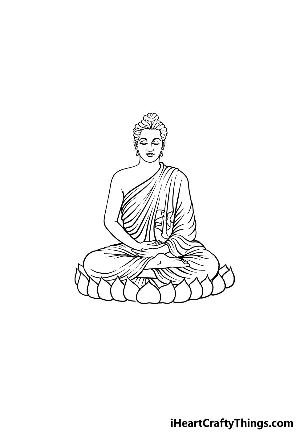 how to draw Buddha step 4