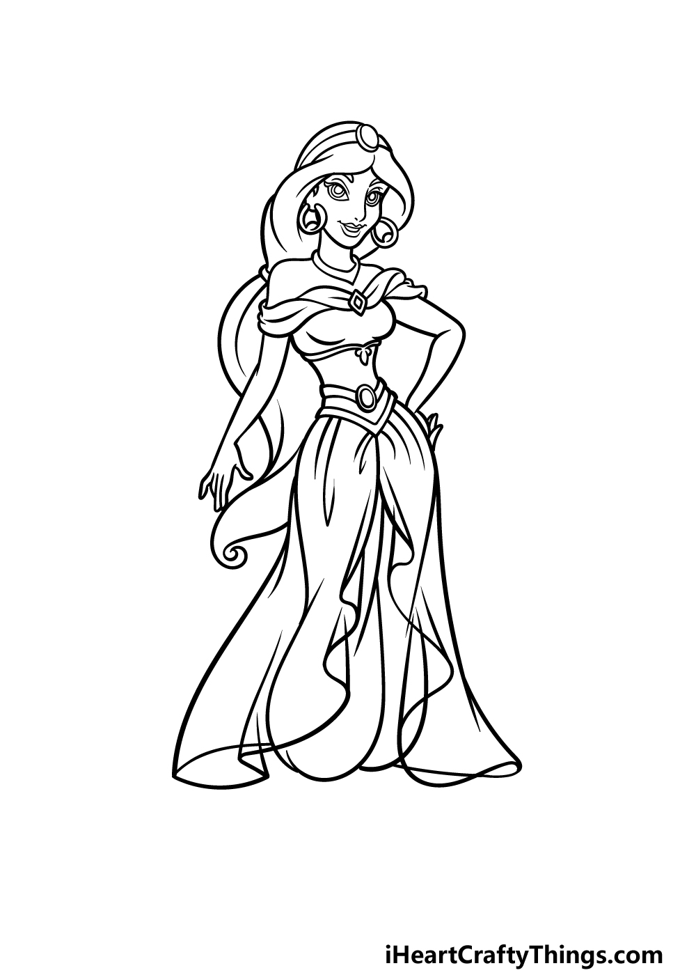 how to draw Jasmine step 4