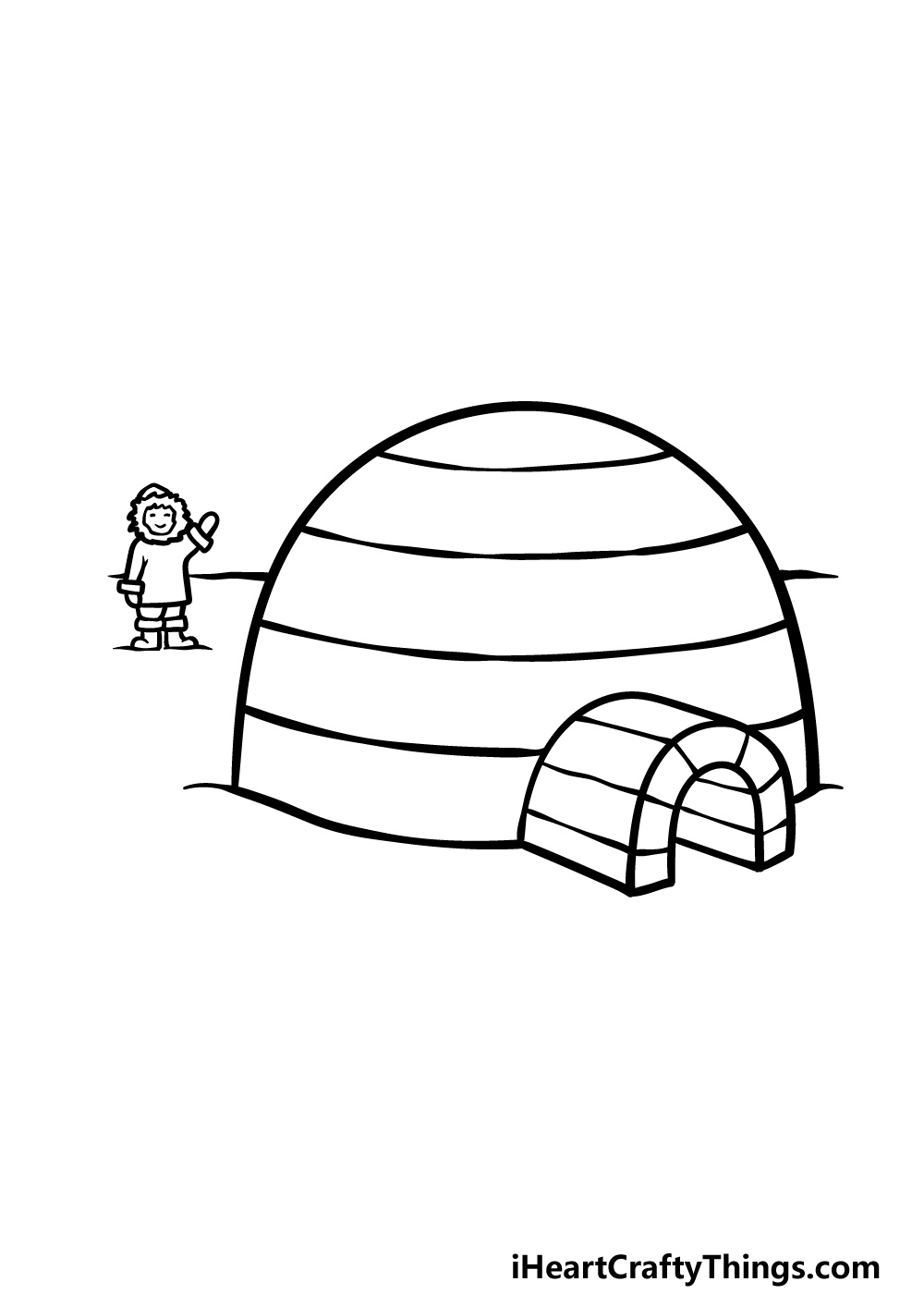 how to draw an Igloo step 4