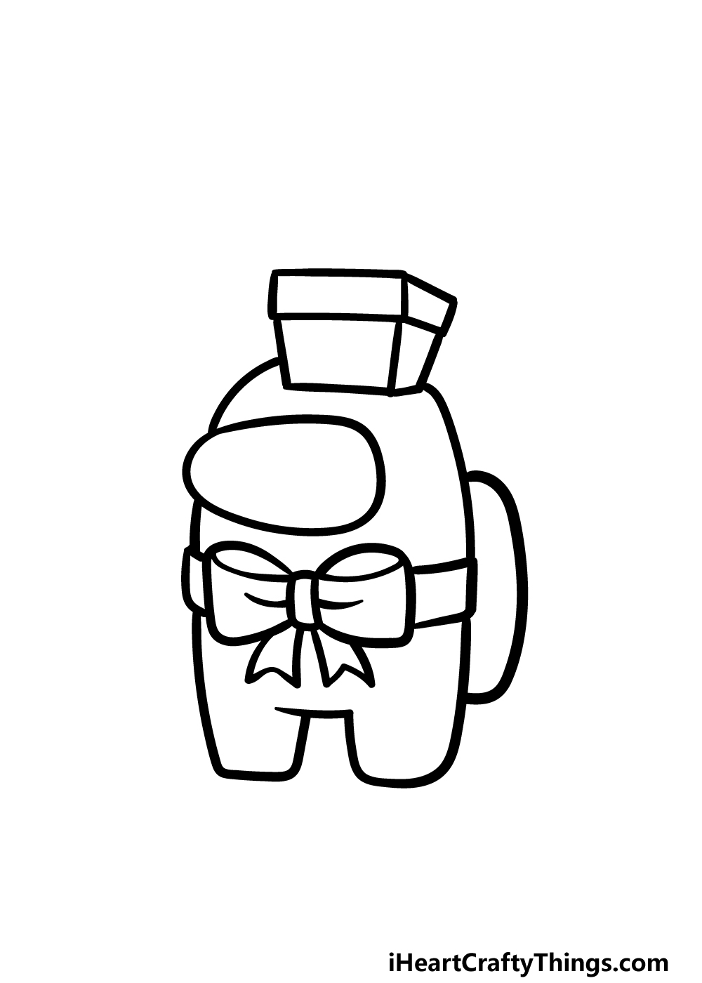 how to draw Among Us step 4