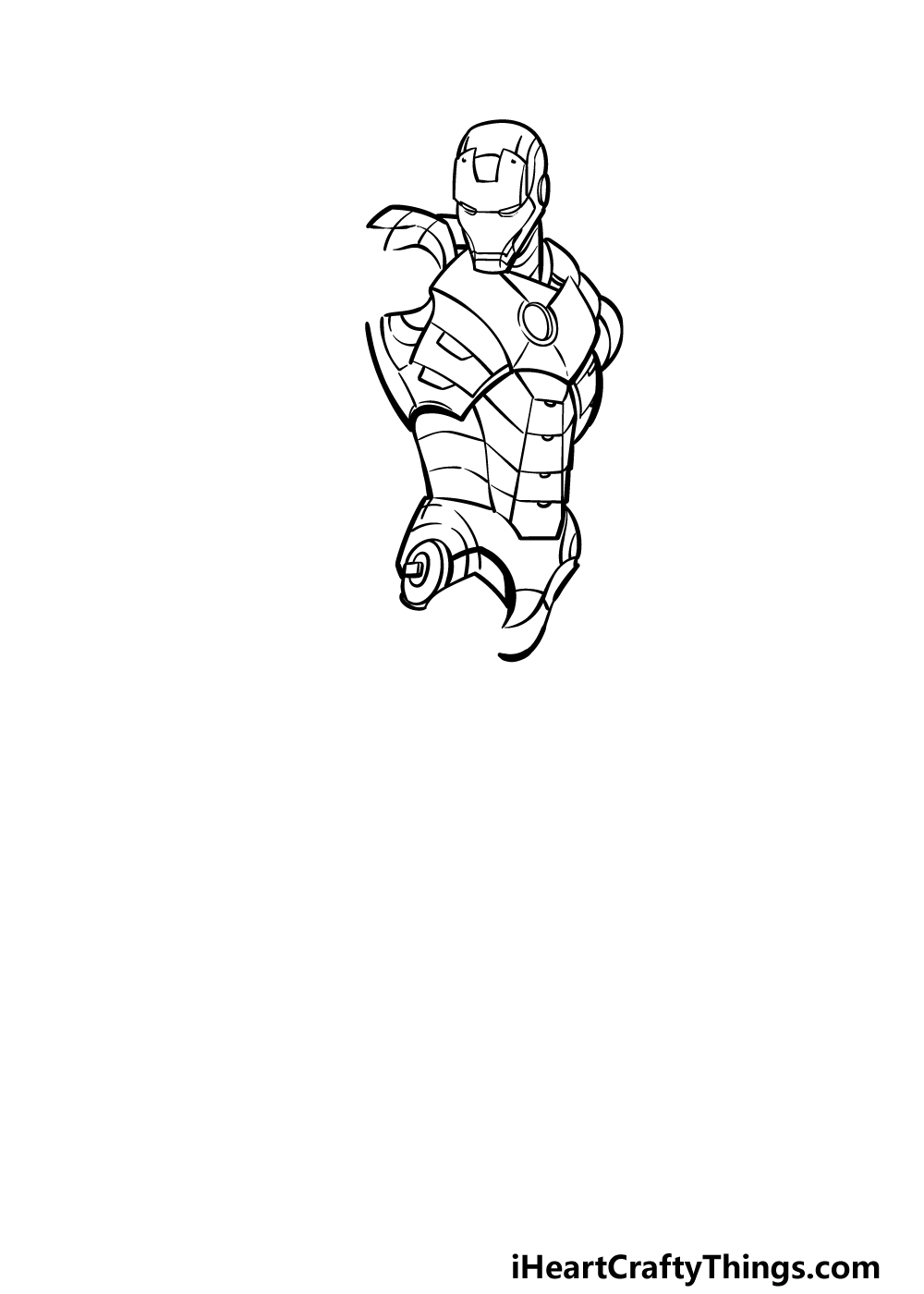 how to draw Iron Man step 4