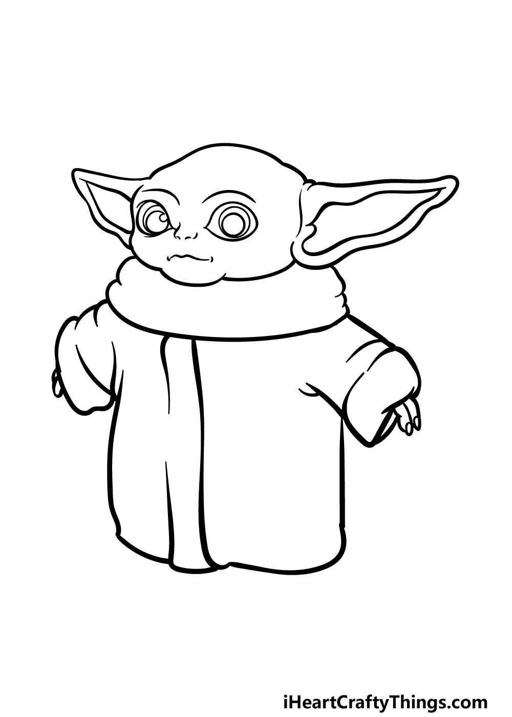 how to draw Baby Yoda step 4