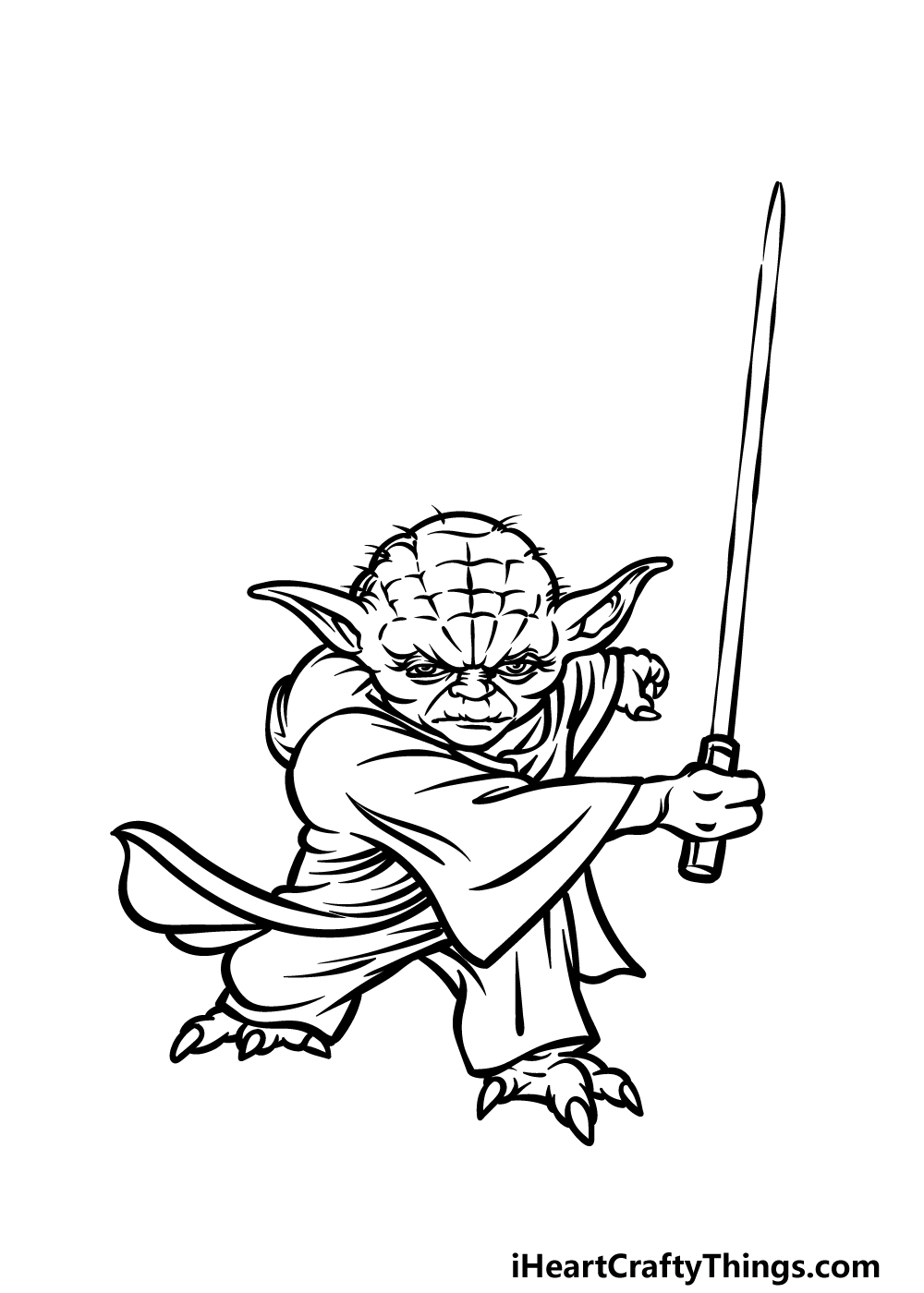 how to draw Yoda step 5