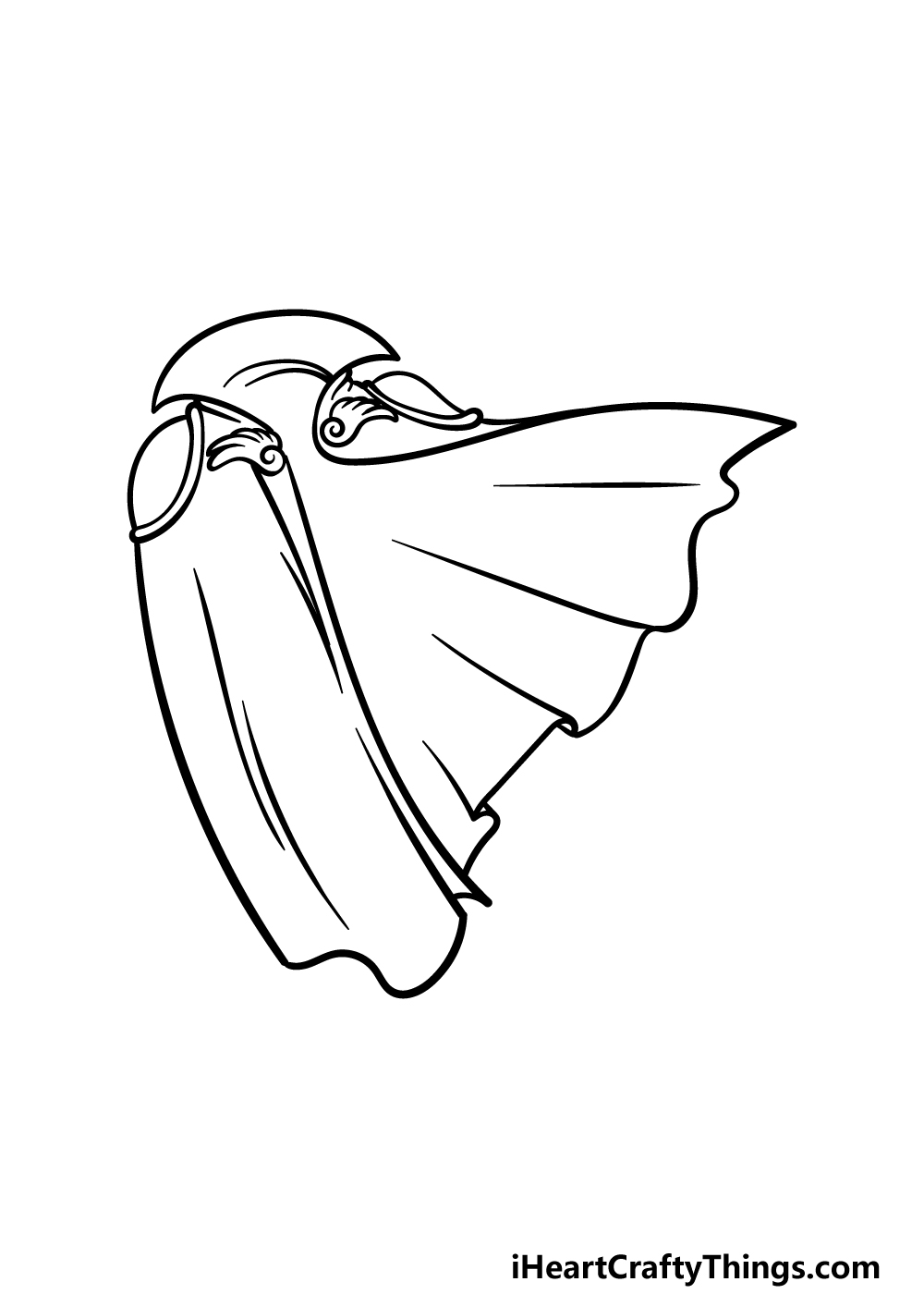 how to draw a Cape step 5