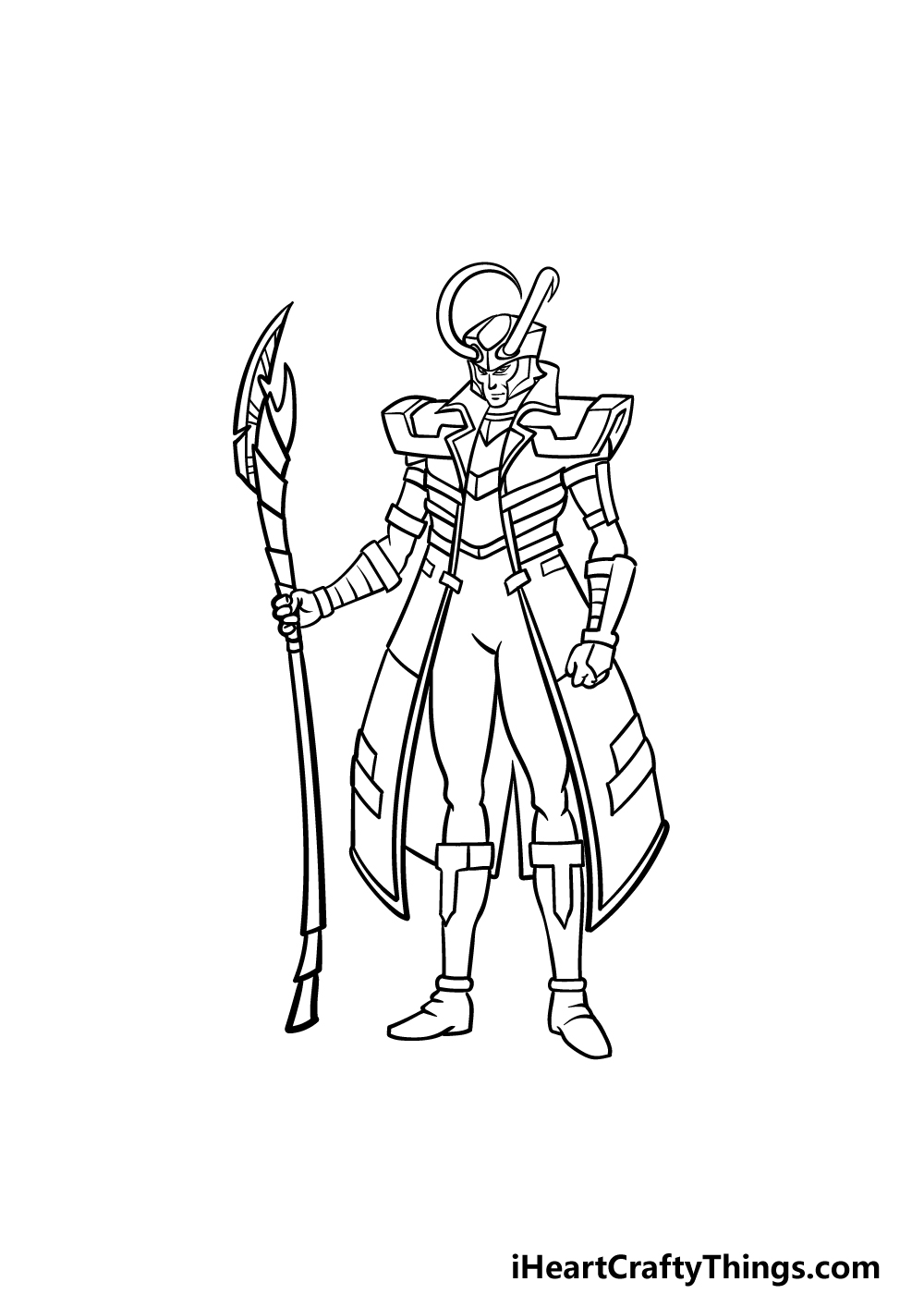 how to draw Loki step 5