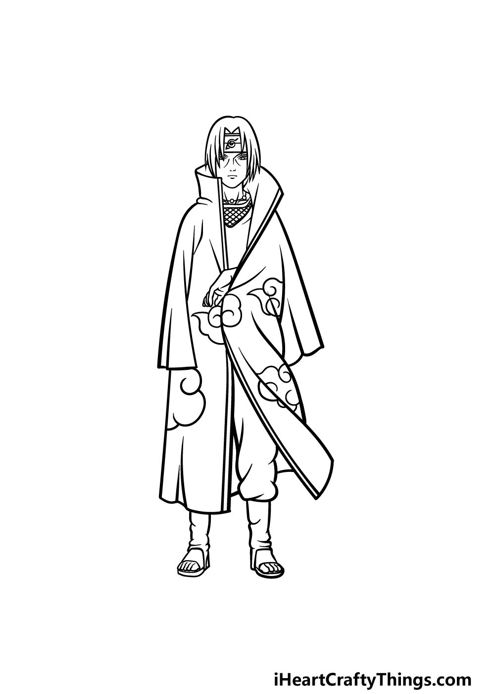 how to draw Itachi Uchiha step 5
