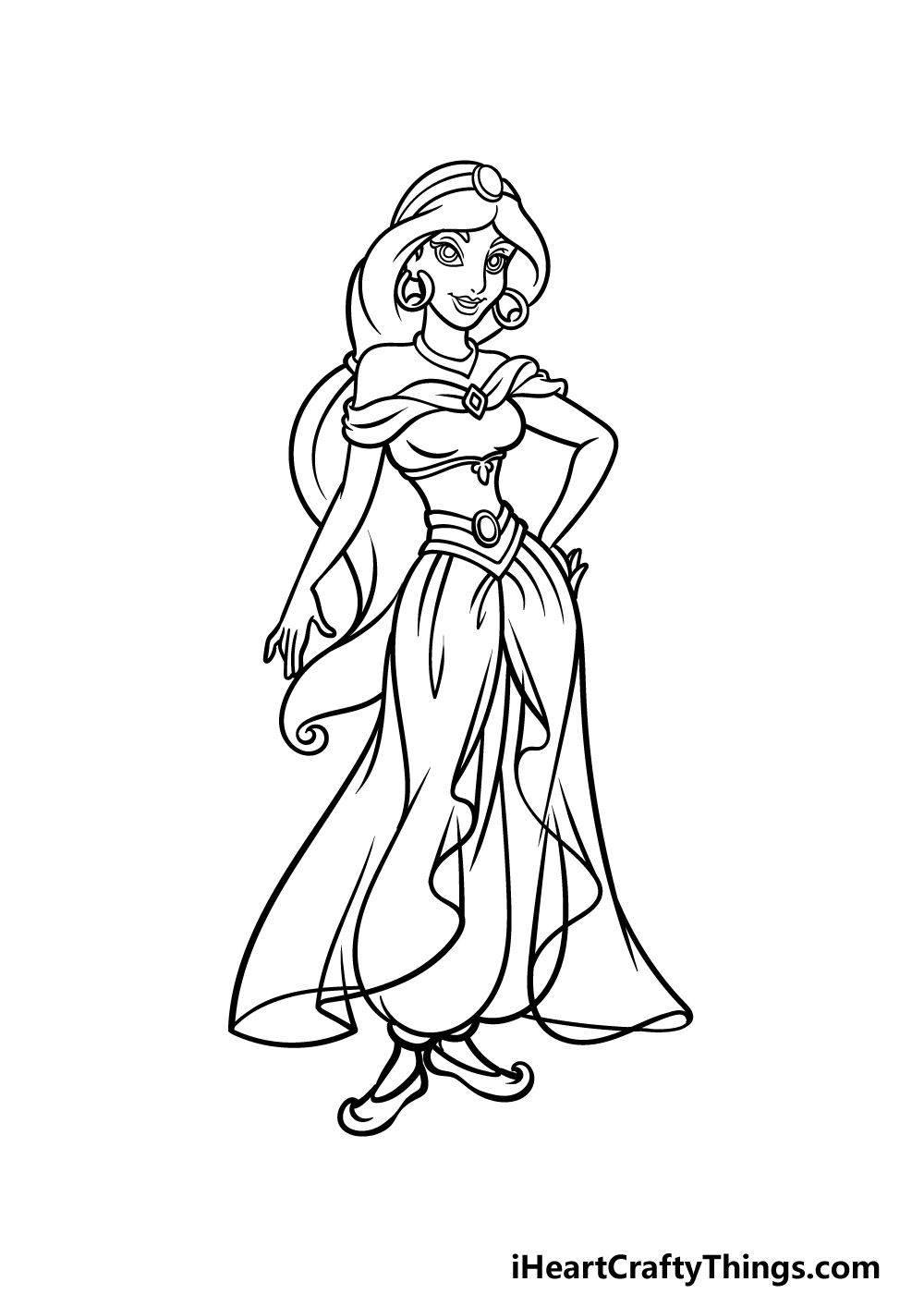 how to draw Jasmine step 5