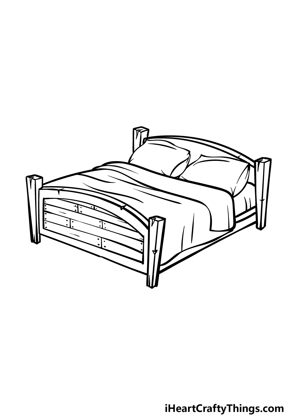 how to draw a bed step 5