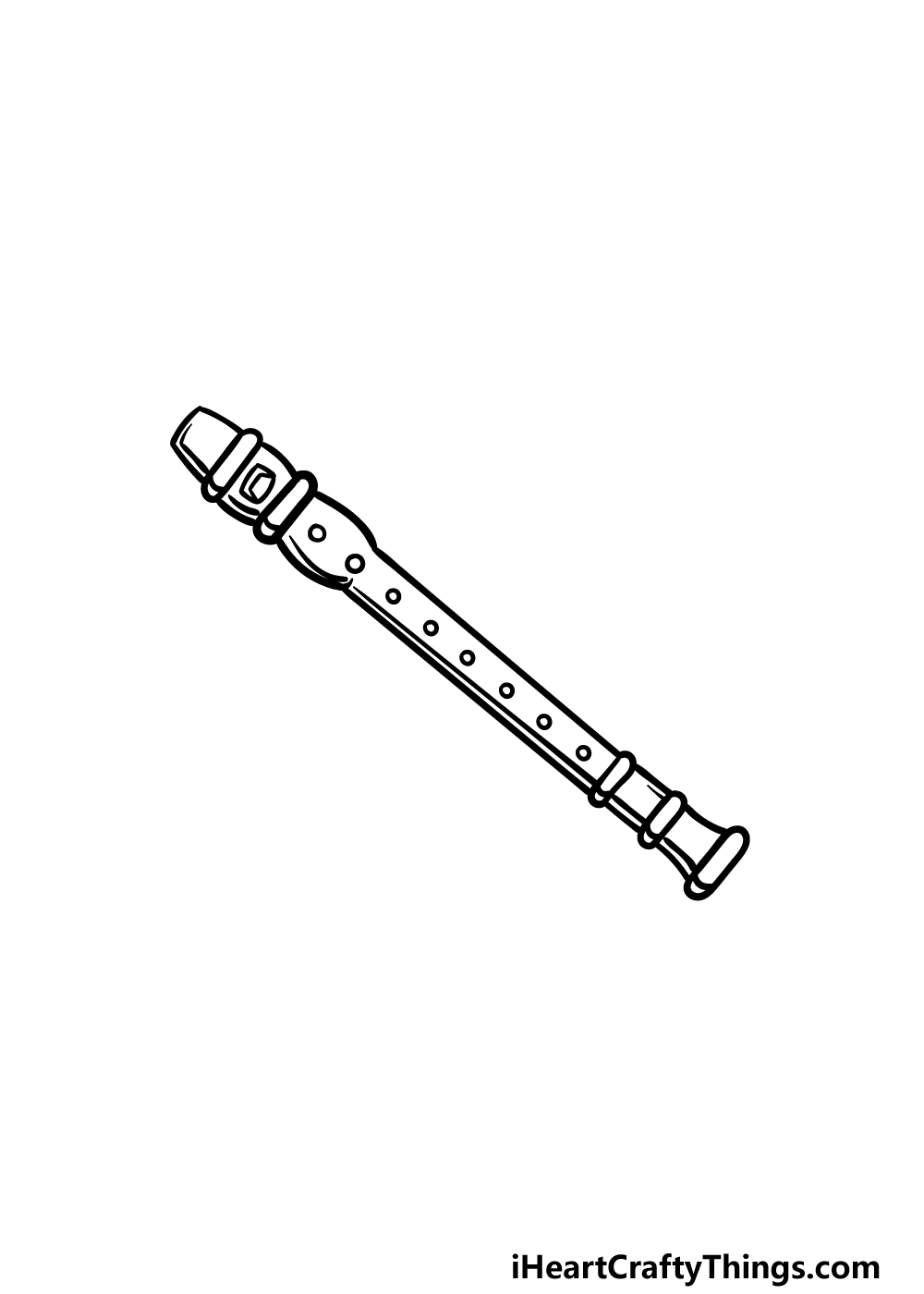 how to draw a flute step 5