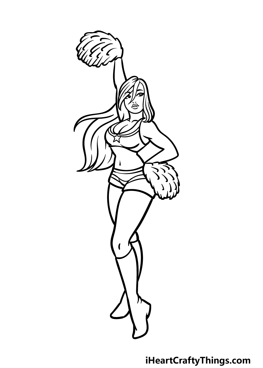 how to draw a cheerleader step 5