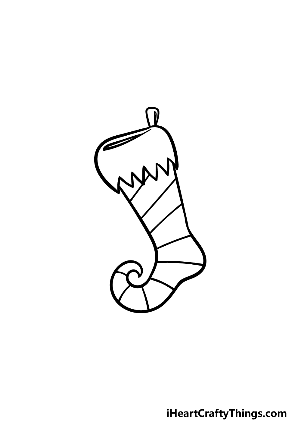 how to draw a Stocking step 5