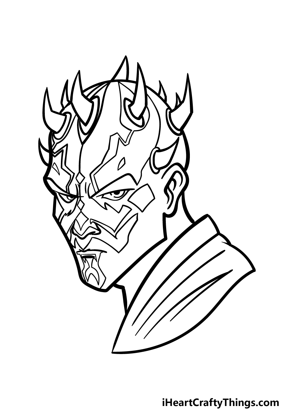 how to draw Darth Maul step 5