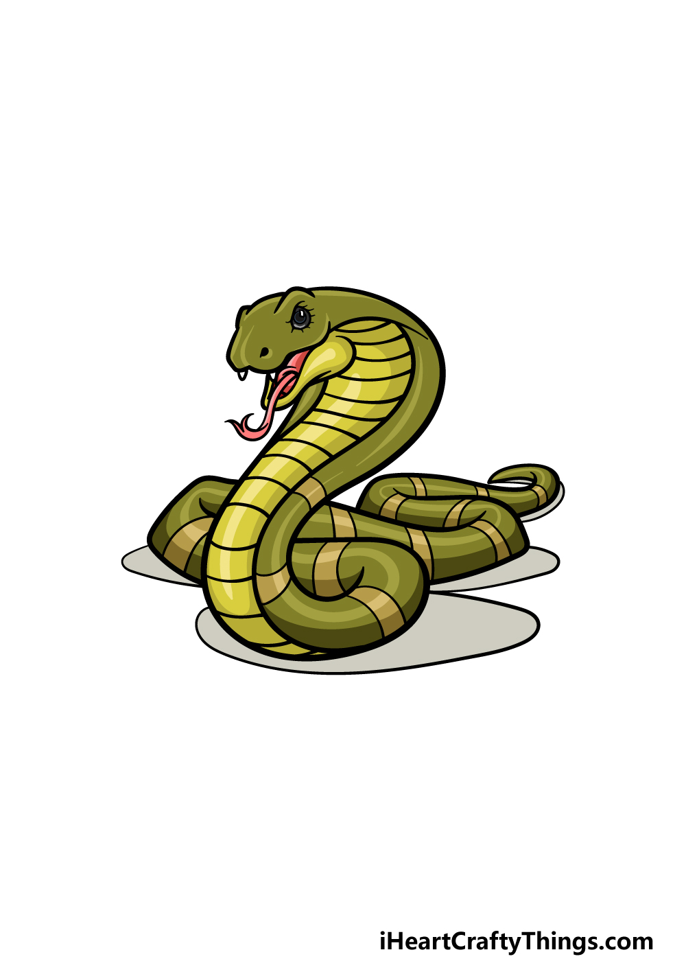 how to draw a King Cobra step 6