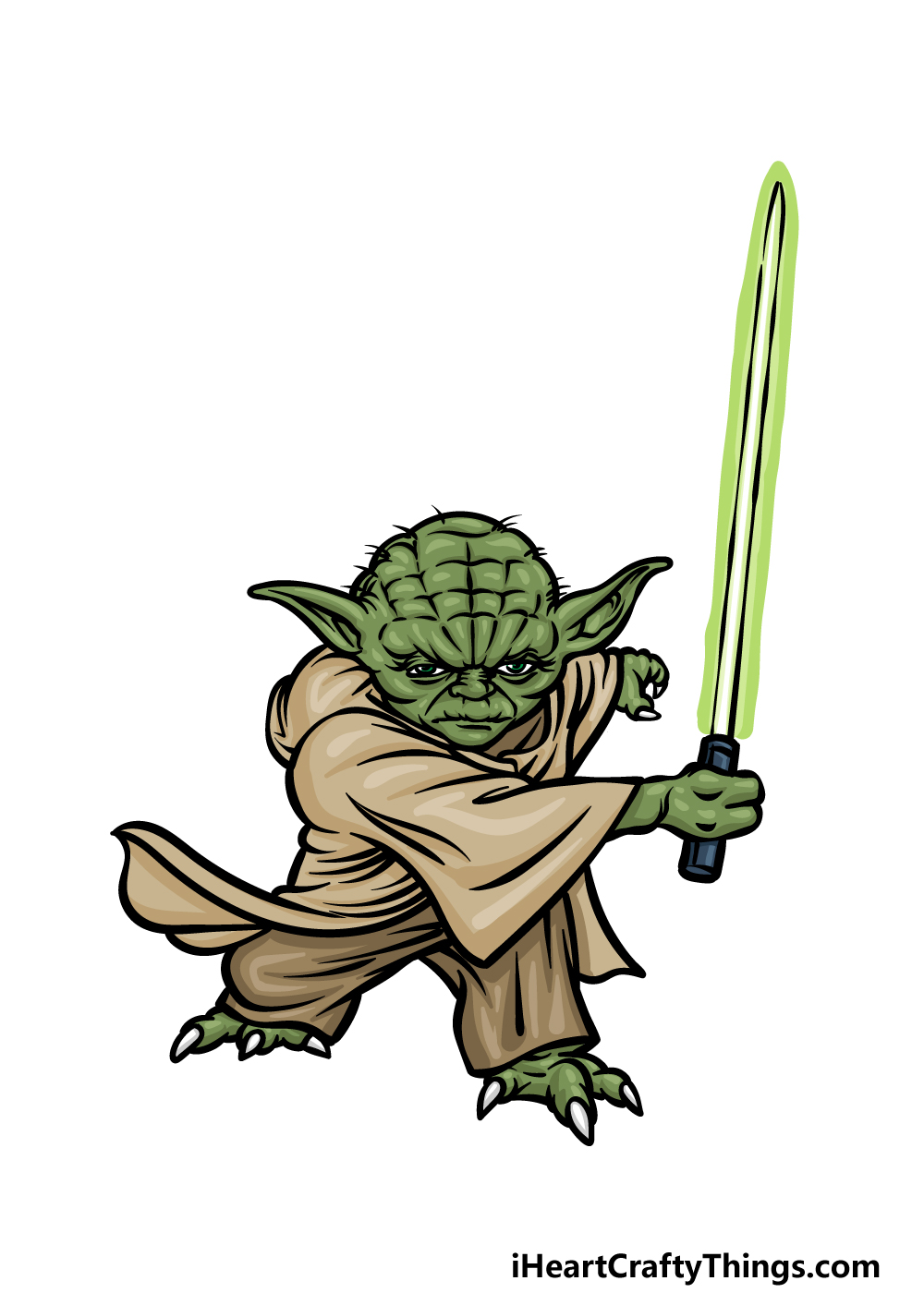 how to draw Yoda step 6