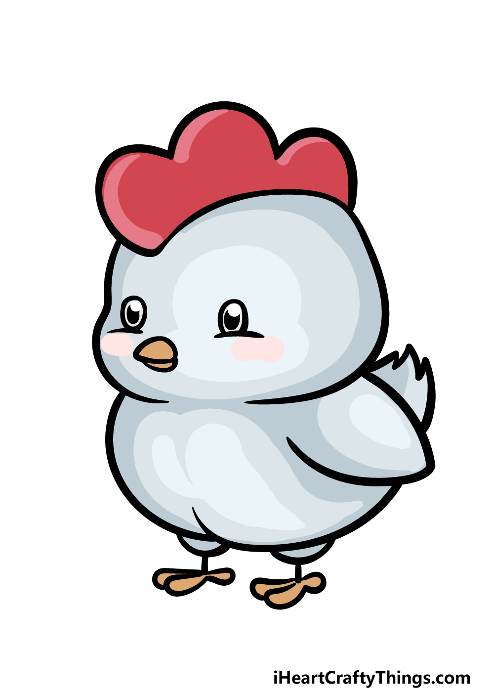 how to draw a Cute Chicken step 6
