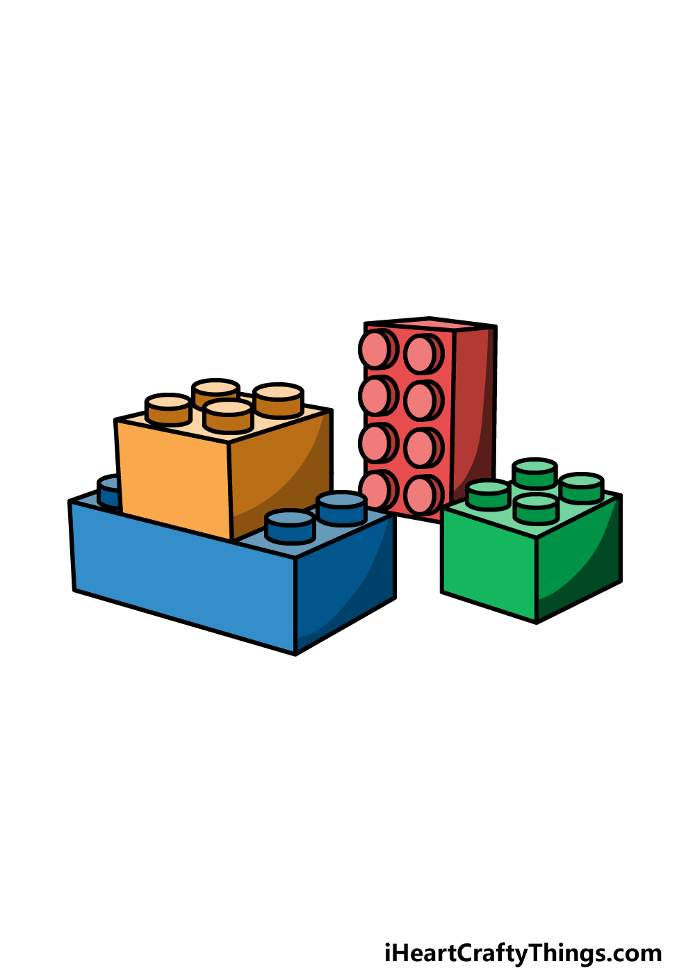 how to draw Lego step 6