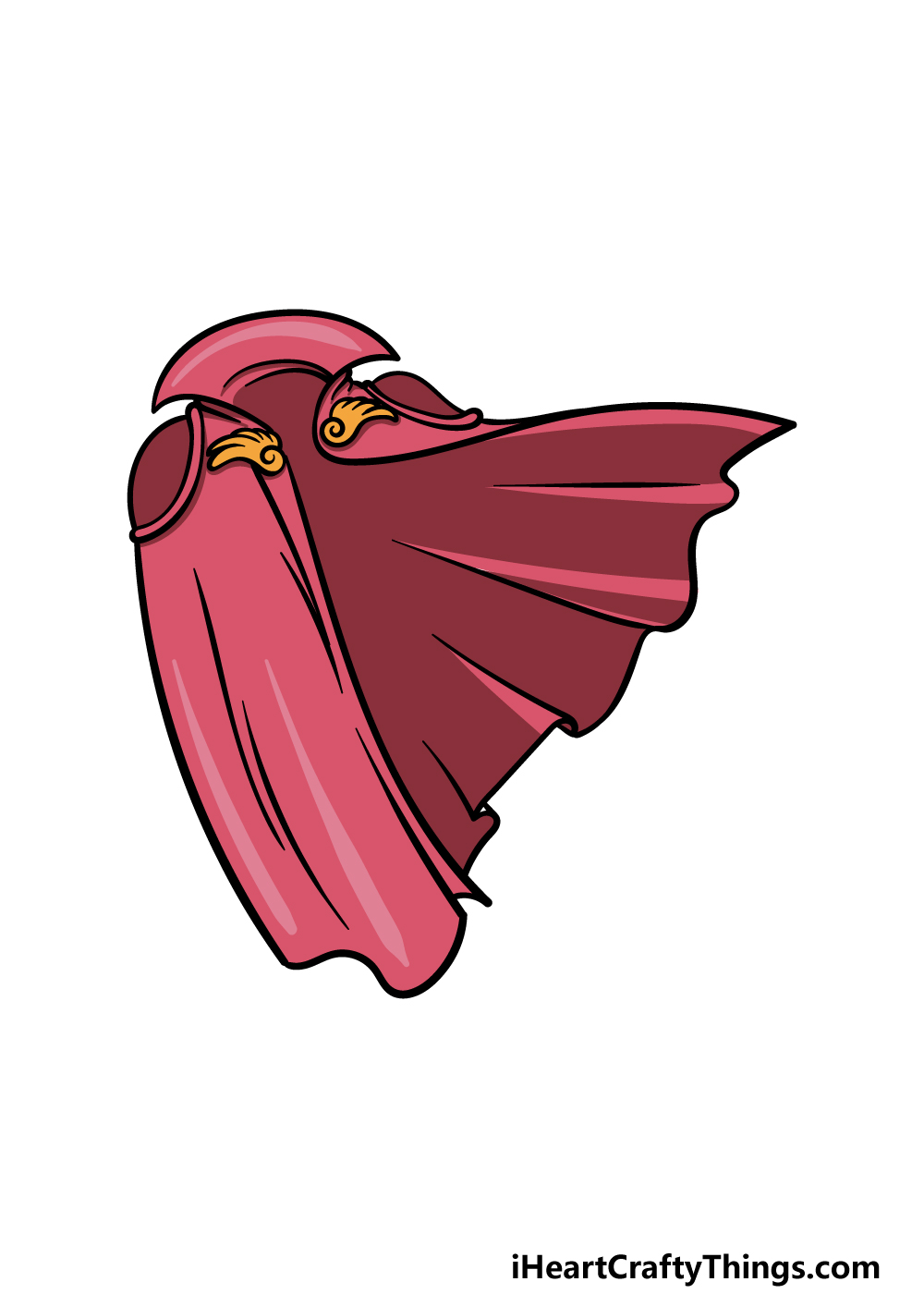 how to draw a Cape step 6