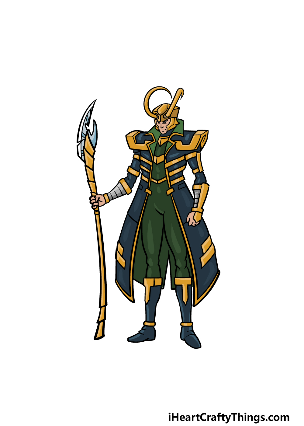 how to draw Loki step 6