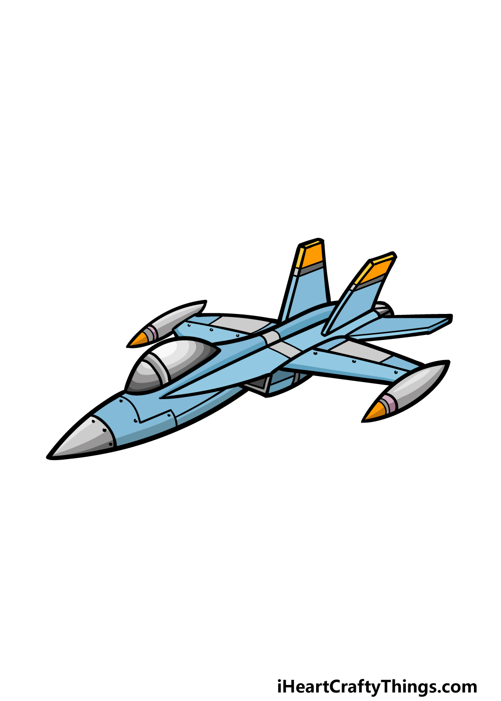 how to draw a Jet step 6