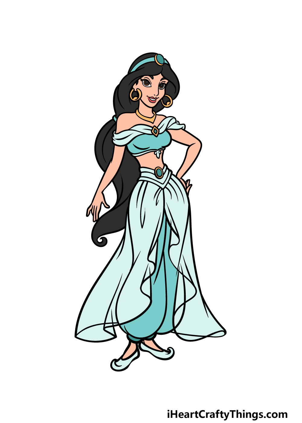 how to draw Jasmine step 6
