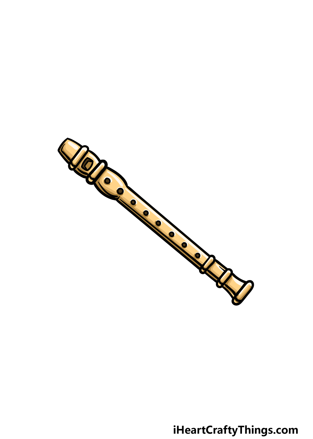 how to draw a flute step 6