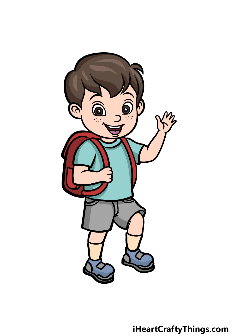 how to draw a Little Boy step 6