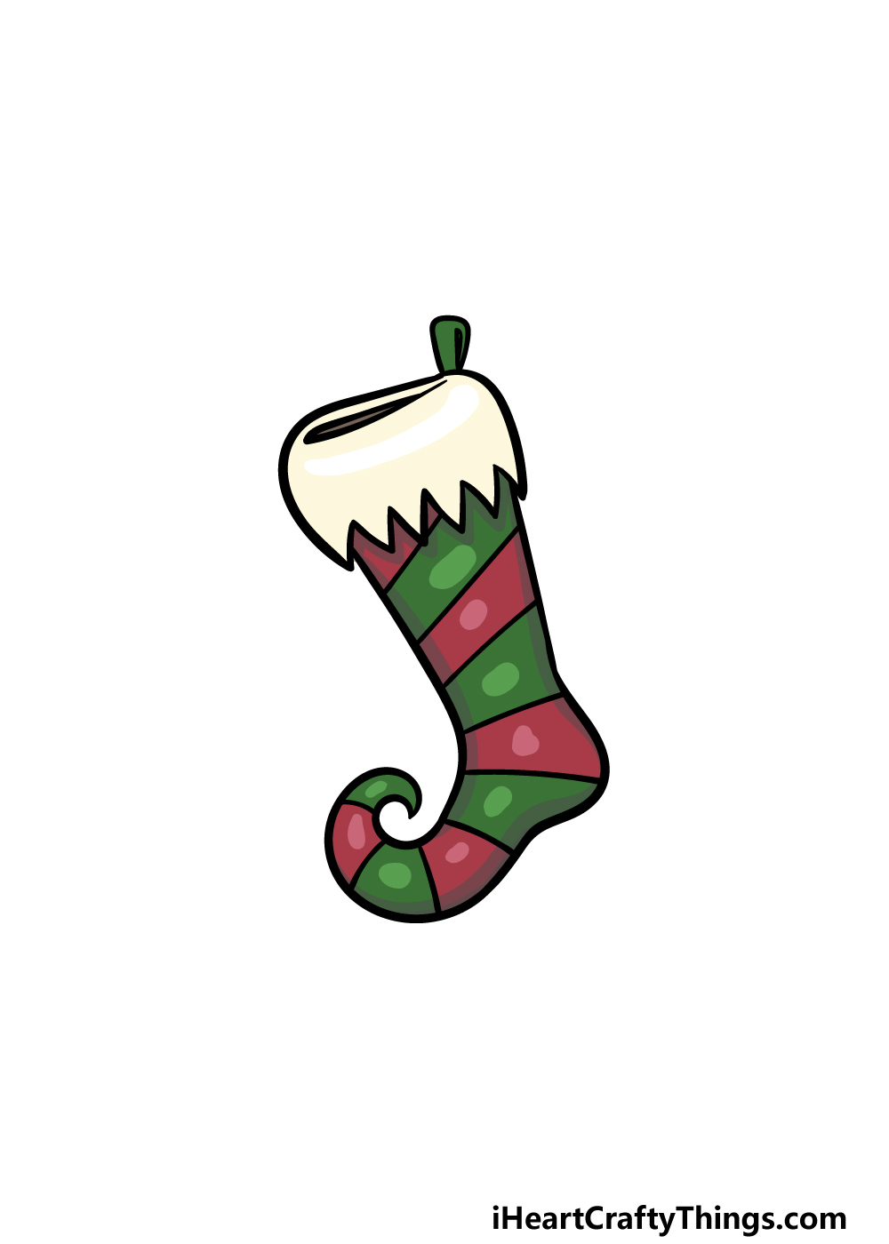 how to draw a Stocking step 6