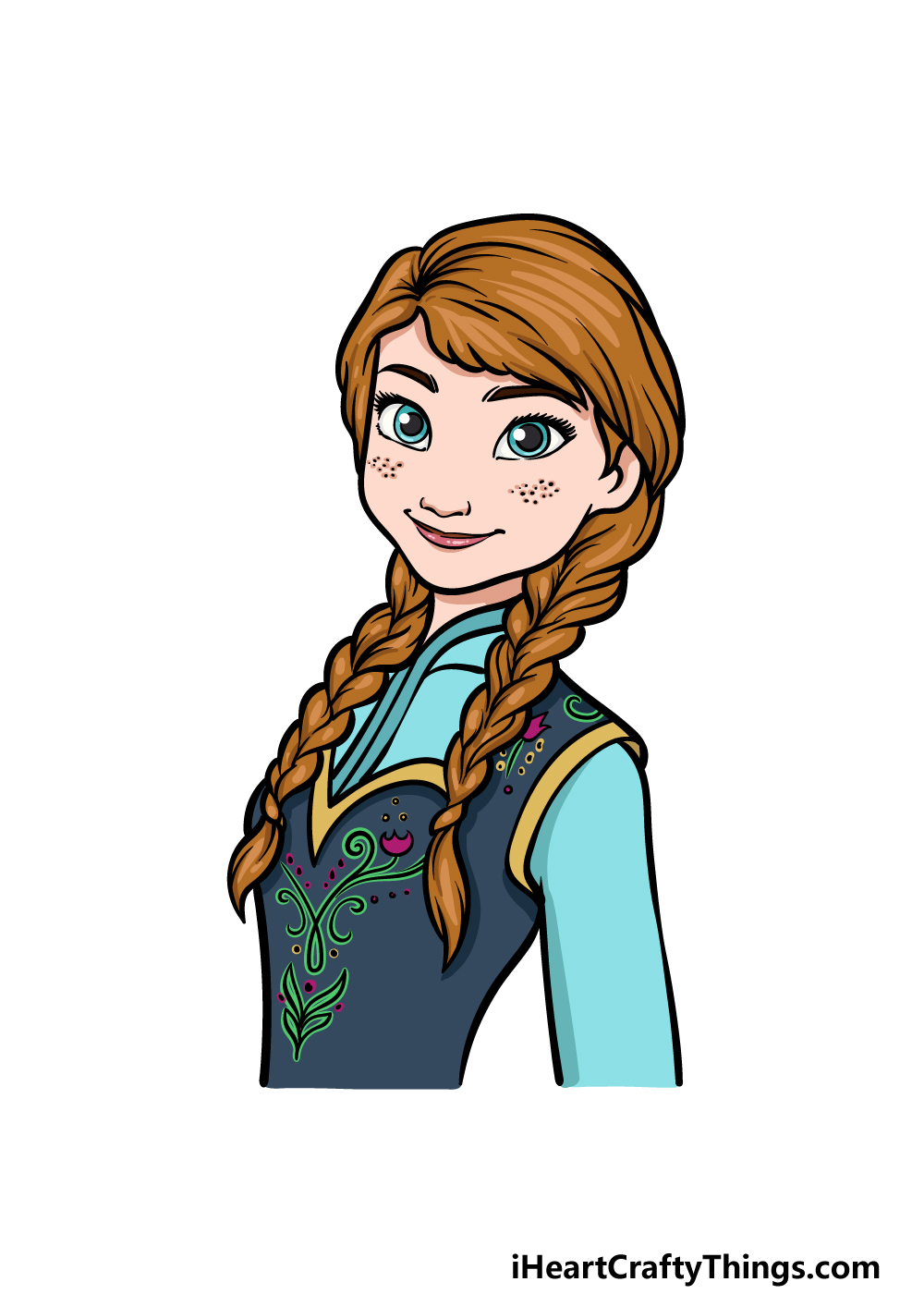 how to draw Anna step 6