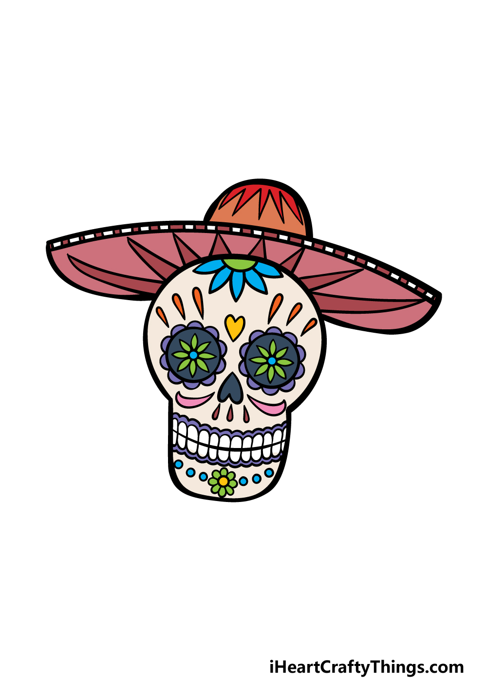 how to draw Day Of The Dead step 6