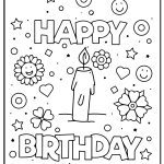 Happy birthday coloring page