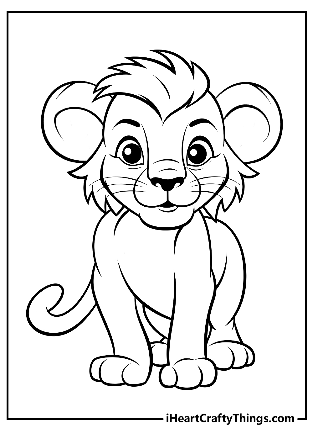 Cartoon lion coloring page