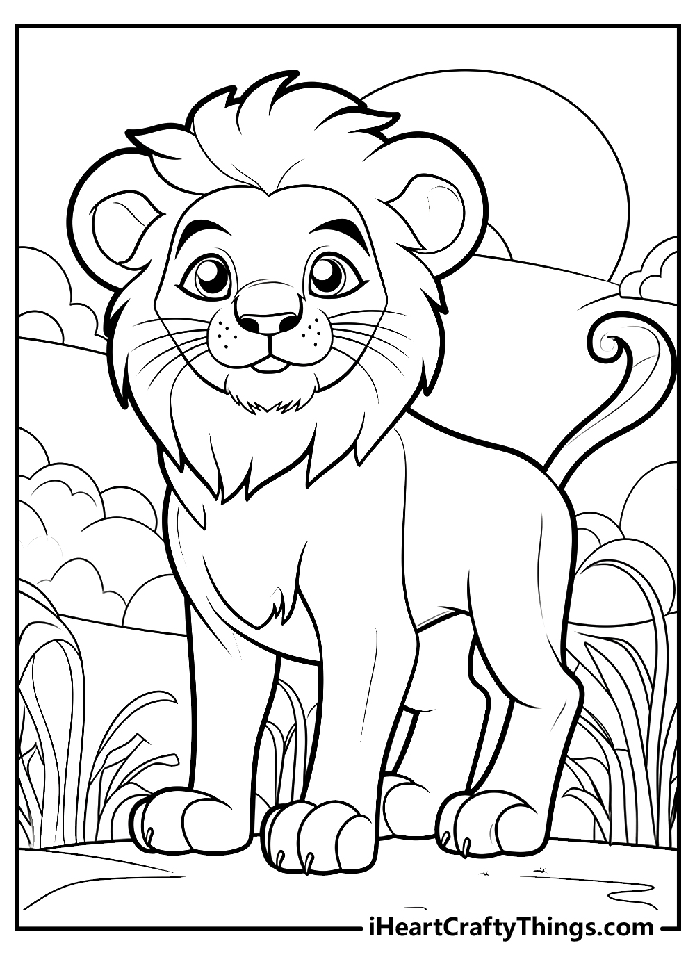 Cute lion coloring pages