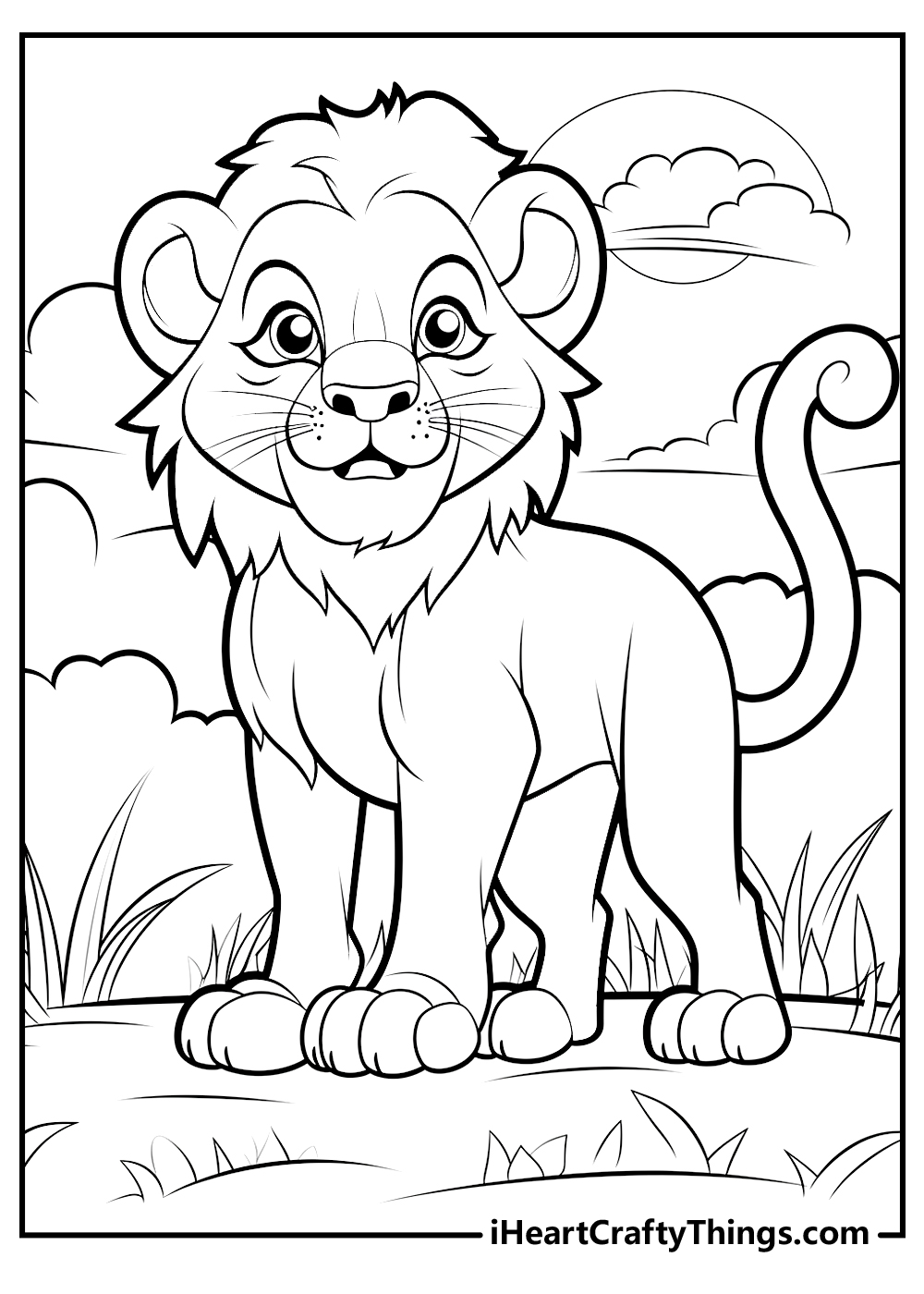 Lion coloring poster