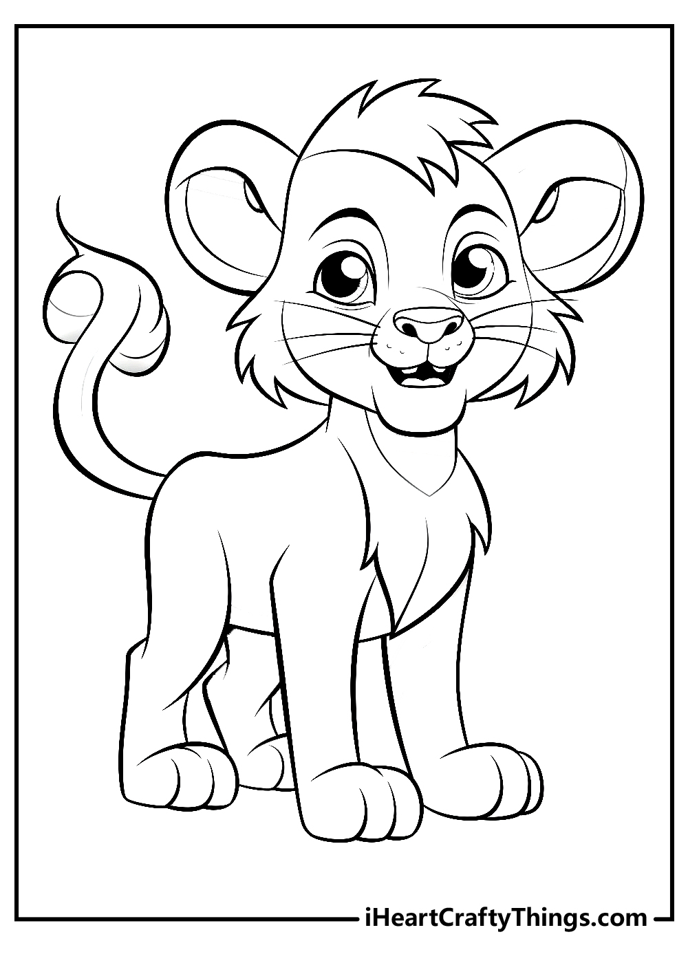 Little lion coloring printable