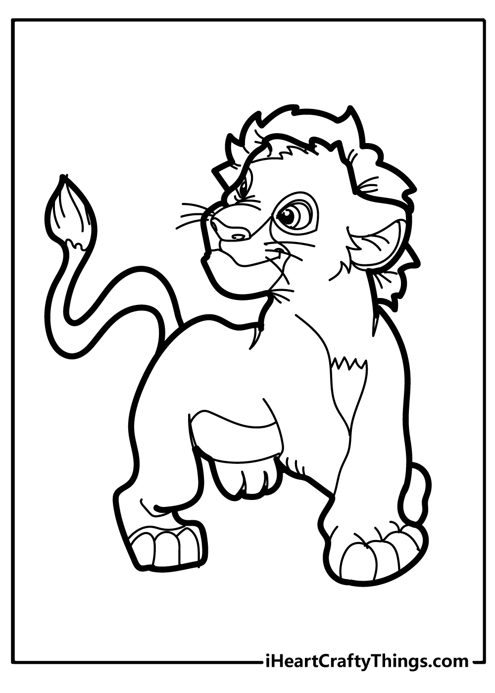 Easy lion coloring pages
