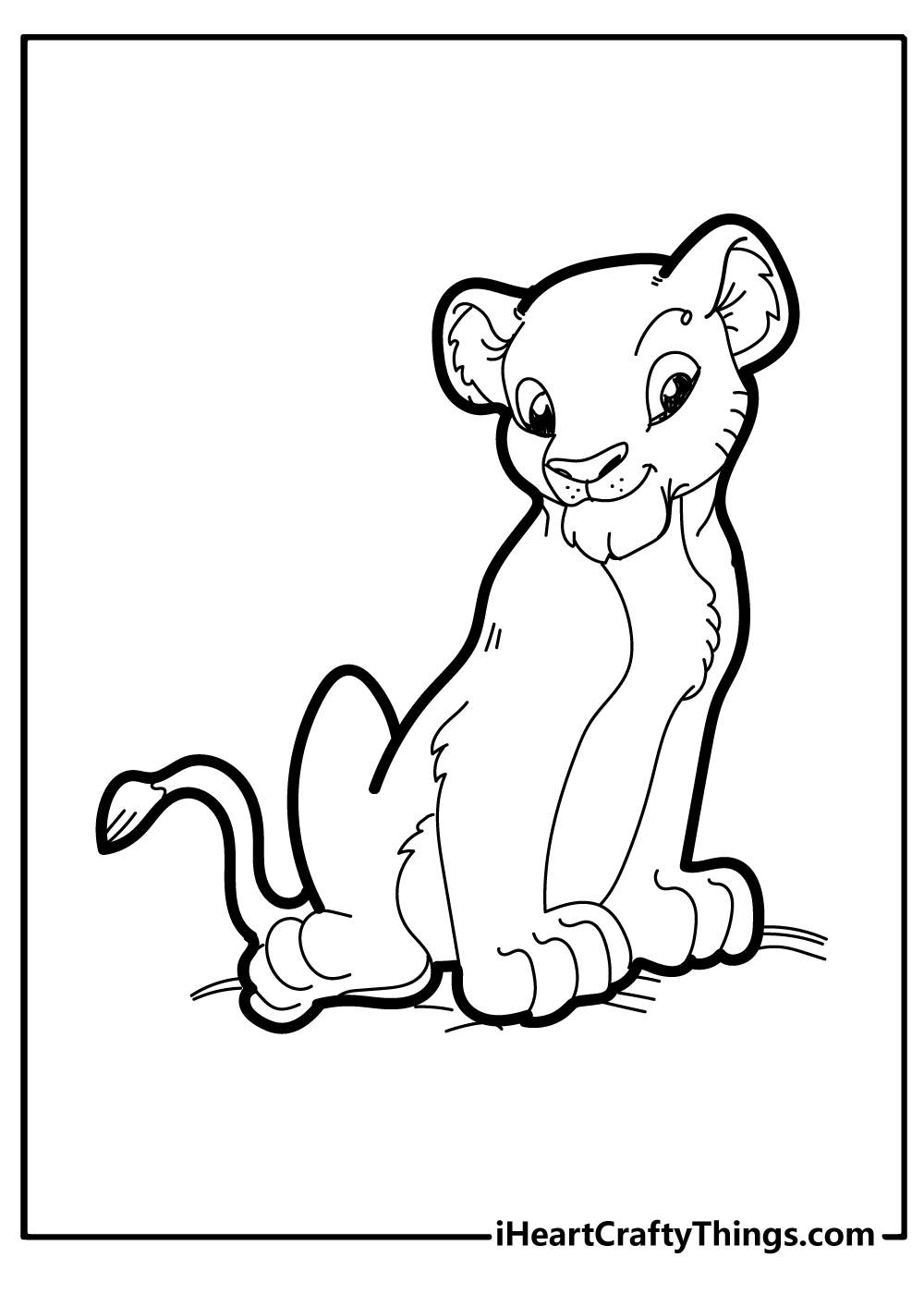 Baby lion coloring page