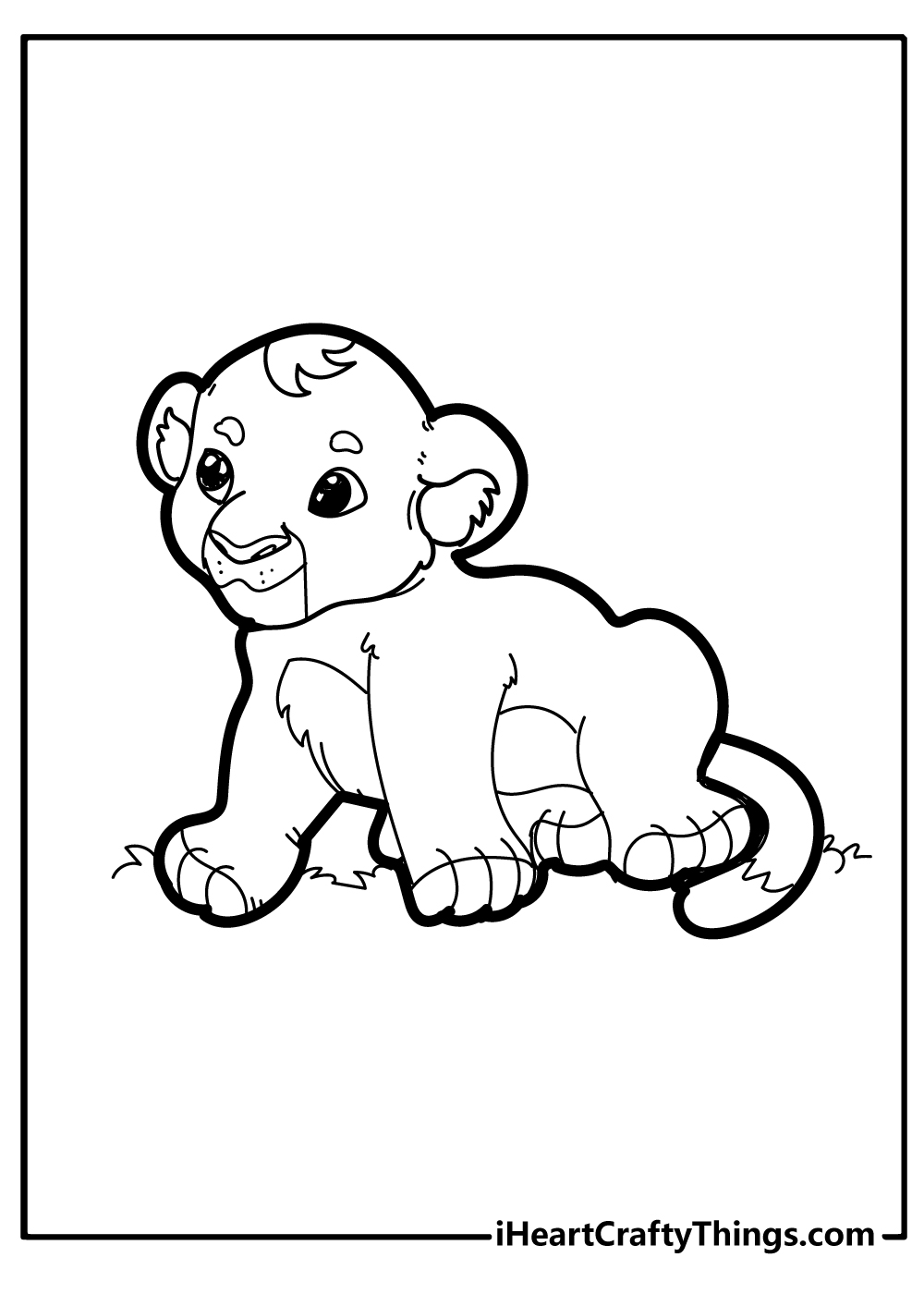 Lion cub colouring pages