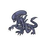 how to draw a Xenomorph image