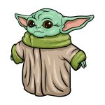 how to draw Baby Yoda image