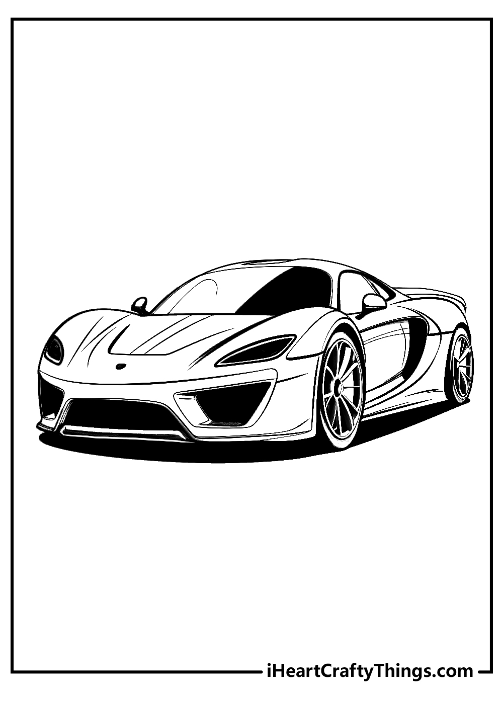 super car coloring printable for kids