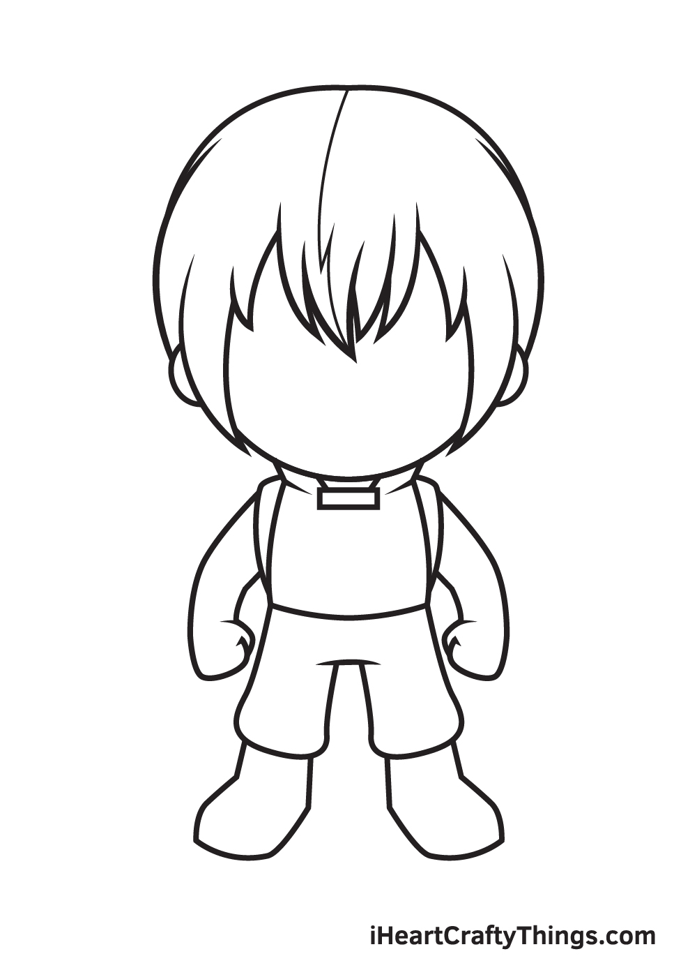 how to draw Todoroki step 6
